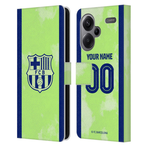 Custom Customised Personalised FC Barcelona 2024/25 Kit Third Leather Book Wallet Case Cover For Xiaomi Redmi Note 13 Pro Plus 5G