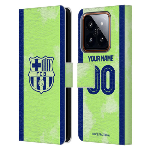 Custom Customised Personalised FC Barcelona 2024/25 Kit Third Leather Book Wallet Case Cover For Xiaomi 14