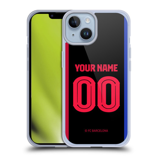 Custom Customised Personalised FC Barcelona 2024/25 Kit Away Soft Gel Case for Apple iPhone 14