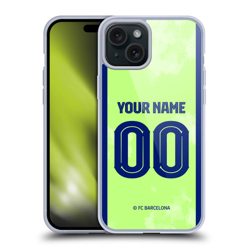 Custom Customised Personalised FC Barcelona 2024/25 Kit Third Soft Gel Case for Apple iPhone 15 Plus