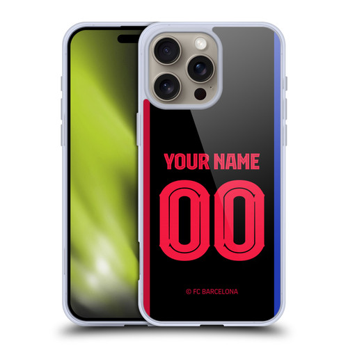 Custom Customised Personalised FC Barcelona 2024/25 Kit Away Soft Gel Case for Apple iPhone 16 Pro Max