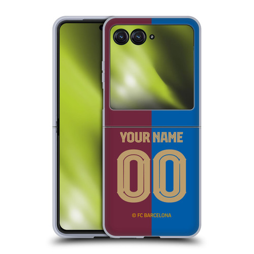 Custom Customised Personalised FC Barcelona 2024/25 Kit Home Soft Gel Case for Motorola Razr 40 Ultra / Razr+ 2023