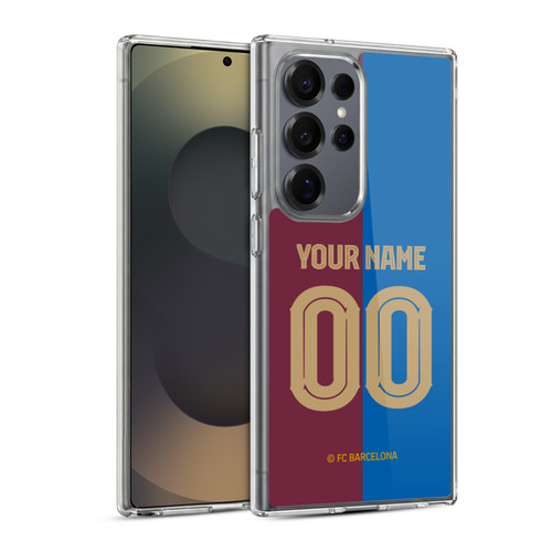Custom Customised Personalised FC Barcelona 2024/25 Kit Home Soft Gel Case for Samsung Galaxy S25 Ultra & MagSafe