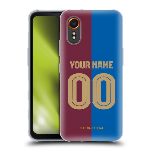 Custom Customised Personalised FC Barcelona 2024/25 Kit Home Soft Gel Case for Samsung Galaxy Xcover7 5G
