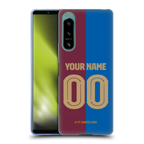 Custom Customised Personalised FC Barcelona 2024/25 Kit Home Soft Gel Case for Sony Xperia 5 IV