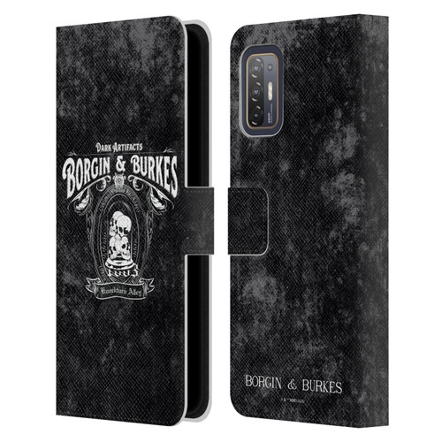 Harry Potter Locations Typography Borgin & Burkes Leather Book Wallet Case Cover For HTC Desire 21 Pro 5G