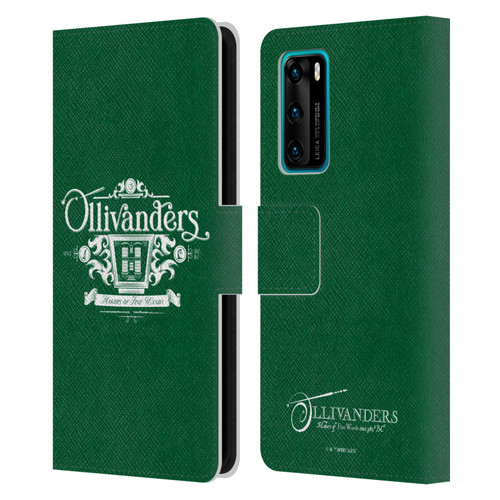 Harry Potter Locations Typography Ollivanders Leather Book Wallet Case Cover For Huawei P40 5G