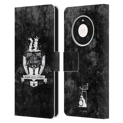 Harry Potter Locations Typography The Leaky Cauldron Leather Book Wallet Case Cover For Huawei Mate 40 Pro 5G