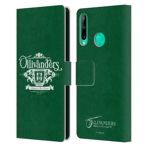 Harry Potter Locations Typography Ollivanders Leather Book Wallet Case Cover For Huawei P40 lite E