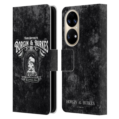 Harry Potter Locations Typography Borgin & Burkes Leather Book Wallet Case Cover For Huawei P50