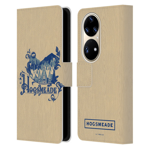 Harry Potter Locations Typography Hogsmeade Leather Book Wallet Case Cover For Huawei P50 Pro