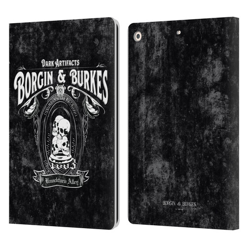 Harry Potter Locations Typography Borgin & Burkes Leather Book Wallet Case Cover For Apple iPad 10.2 2019/2020/2021