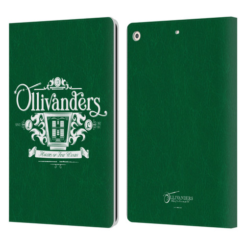 Harry Potter Locations Typography Ollivanders Leather Book Wallet Case Cover For Apple iPad 10.2 2019/2020/2021