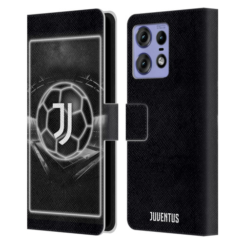 Juventus Football Club Neon Logo Leather Book Wallet Case Cover For Motorola Edge 50 Pro