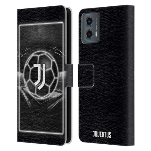 Juventus Football Club Neon Logo Leather Book Wallet Case Cover For Motorola Moto G (2023)