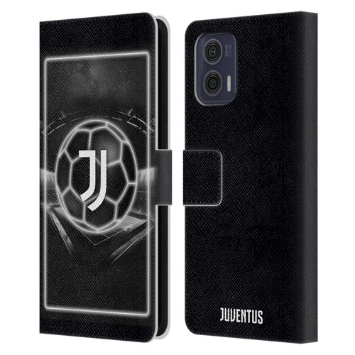 Juventus Football Club Neon Logo Leather Book Wallet Case Cover For Motorola Moto G73 5G