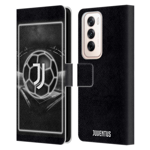 Juventus Football Club Neon Logo Leather Book Wallet Case Cover For OPPO Reno12 5G