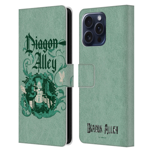 Harry Potter Locations Typography Diagon Alley Leather Book Wallet Case Cover For Apple iPhone 16 Pro Max