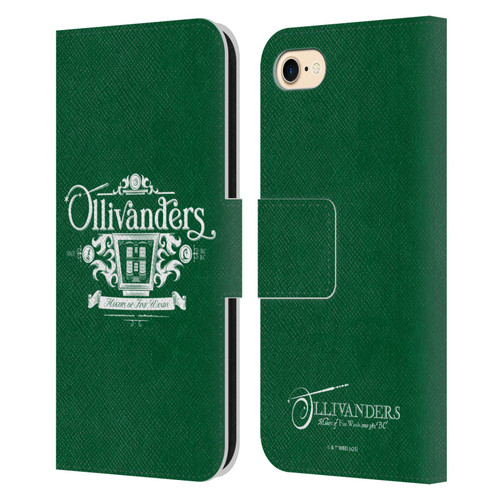 Harry Potter Locations Typography Ollivanders Leather Book Wallet Case Cover For Apple iPhone 7 / 8 / SE 2020 & 2022