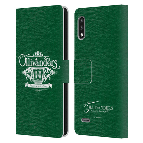 Harry Potter Locations Typography Ollivanders Leather Book Wallet Case Cover For LG K22