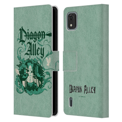 Harry Potter Locations Typography Diagon Alley Leather Book Wallet Case Cover For Nokia C2 2nd Edition