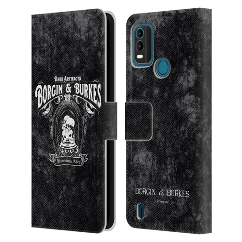 Harry Potter Locations Typography Borgin & Burkes Leather Book Wallet Case Cover For Nokia G11 Plus