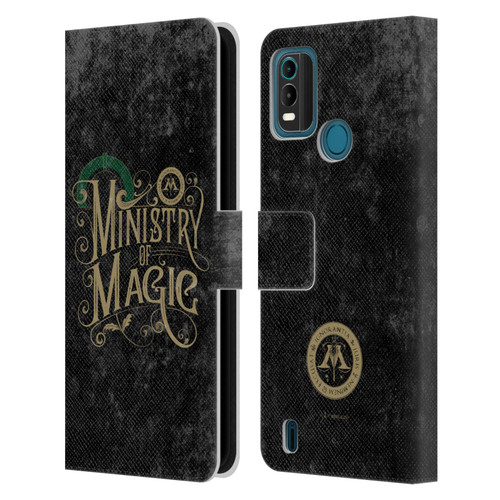 Harry Potter Locations Typography Ministry Of Magic Leather Book Wallet Case Cover For Nokia G11 Plus