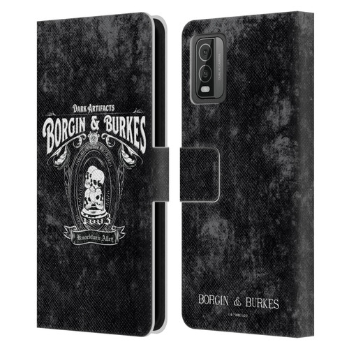 Harry Potter Locations Typography Borgin & Burkes Leather Book Wallet Case Cover For Nokia C210
