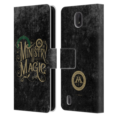 Harry Potter Locations Typography Ministry Of Magic Leather Book Wallet Case Cover For Nokia C01 Plus/C1 2nd Edition
