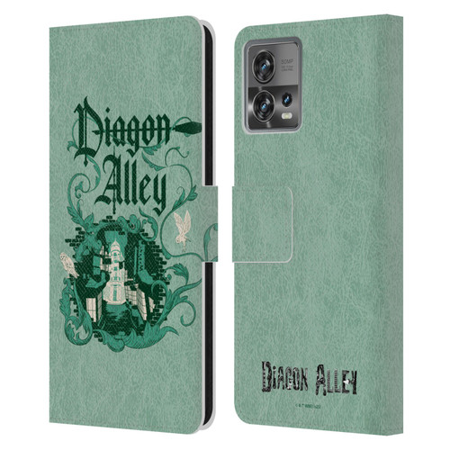 Harry Potter Locations Typography Diagon Alley Leather Book Wallet Case Cover For Motorola Moto Edge 30 Fusion