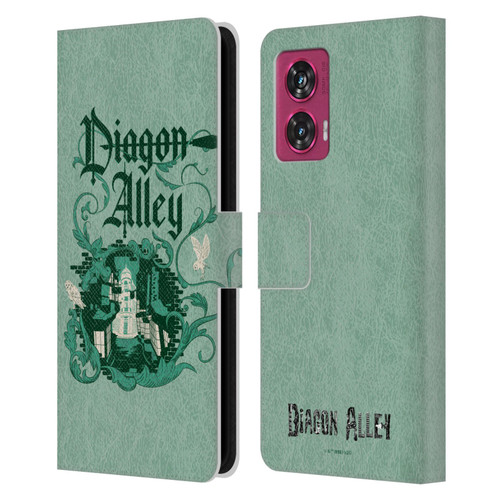 Harry Potter Locations Typography Diagon Alley Leather Book Wallet Case Cover For Motorola Edge 50 Fusion