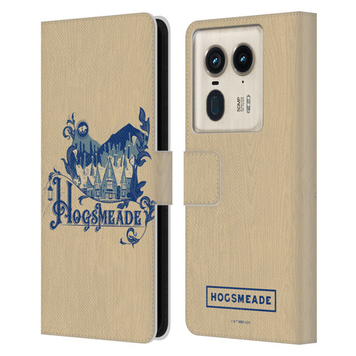 Harry Potter Locations Typography Hogsmeade Leather Book Wallet Case Cover For Motorola Edge 50 Ultra/X50 Ultra