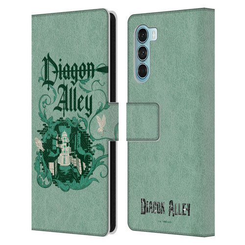 Harry Potter Locations Typography Diagon Alley Leather Book Wallet Case Cover For Motorola Edge S30 / Moto G200 5G