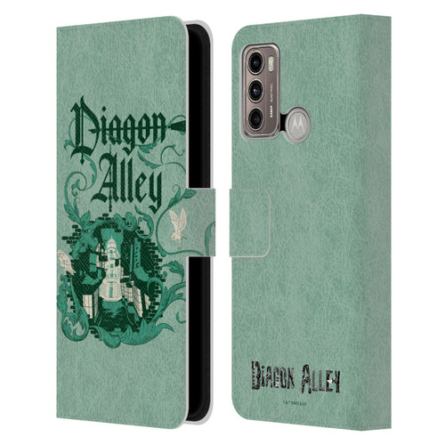 Harry Potter Locations Typography Diagon Alley Leather Book Wallet Case Cover For Motorola Moto G60 / Moto G40 Fusion