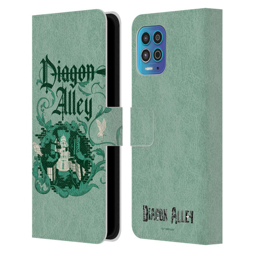 Harry Potter Locations Typography Diagon Alley Leather Book Wallet Case Cover For Motorola Moto G100