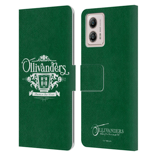 Harry Potter Locations Typography Ollivanders Leather Book Wallet Case Cover For Motorola Moto G53 5G Harry Potter Locations Typography Ollivanders Leather Book Wallet Case Cover For Motorola Moto G53 5G