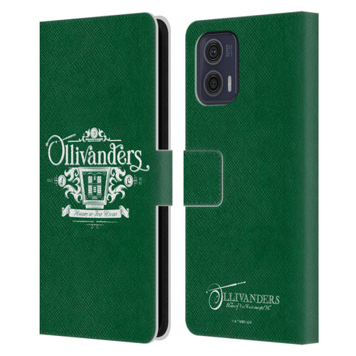 Harry Potter Locations Typography Ollivanders Leather Book Wallet Case Cover For Motorola Moto G73 5G Harry Potter Locations Typography Ollivanders Leather Book Wallet Case Cover For Motorola Moto G73 5G