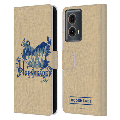 Harry Potter Locations Typography Hogsmeade Leather Book Wallet Case Cover For Motorola Moto G85