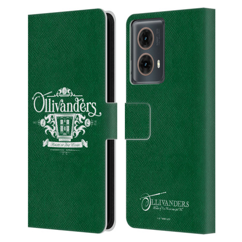 Harry Potter Locations Typography Ollivanders Leather Book Wallet Case Cover For Motorola Moto G85
