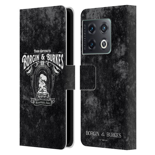 Harry Potter Locations Typography Borgin & Burkes Leather Book Wallet Case Cover For OnePlus 10 Pro
