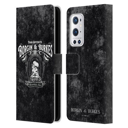 Harry Potter Locations Typography Borgin & Burkes Leather Book Wallet Case Cover For OnePlus 9 Pro