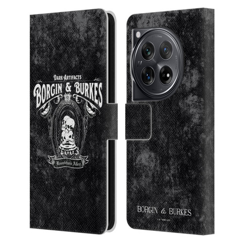 Harry Potter Locations Typography Borgin & Burkes Leather Book Wallet Case Cover For OnePlus 12