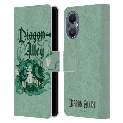 Harry Potter Locations Typography Diagon Alley Leather Book Wallet Case Cover For OnePlus Nord N20 5G