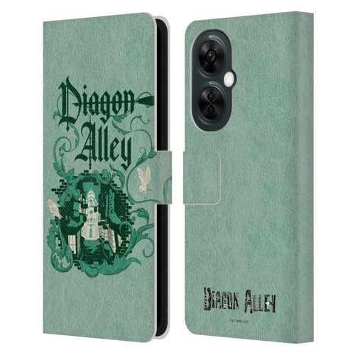 Harry Potter Locations Typography Diagon Alley Leather Book Wallet Case Cover For OnePlus Nord N30