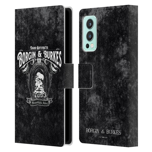 Harry Potter Locations Typography Borgin & Burkes Leather Book Wallet Case Cover For OnePlus Nord 2 5G