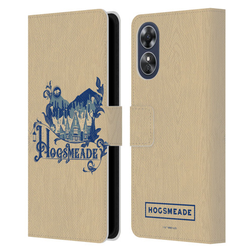 Harry Potter Locations Typography Hogsmeade Leather Book Wallet Case Cover For OPPO A17