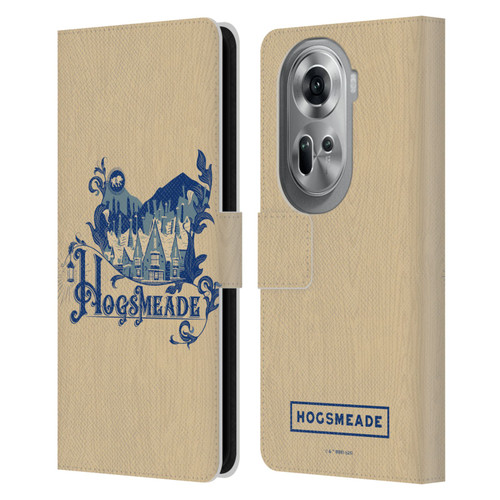 Harry Potter Locations Typography Hogsmeade Leather Book Wallet Case Cover For OPPO Reno11 Pro