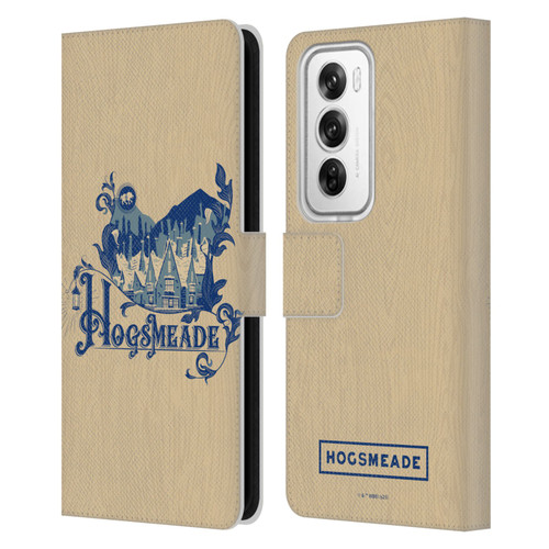 Harry Potter Locations Typography Hogsmeade Leather Book Wallet Case Cover For OPPO Reno12 Pro 5G