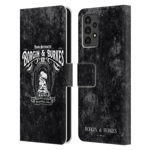 Harry Potter Locations Typography Borgin & Burkes Leather Book Wallet Case Cover For Samsung Galaxy A13 (2022)