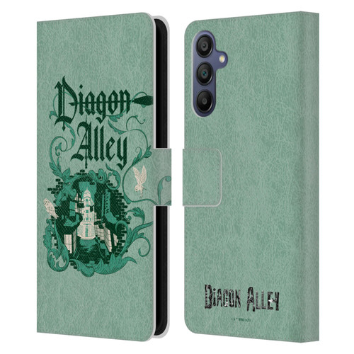 Harry Potter Locations Typography Diagon Alley Leather Book Wallet Case Cover For Samsung Galaxy A15